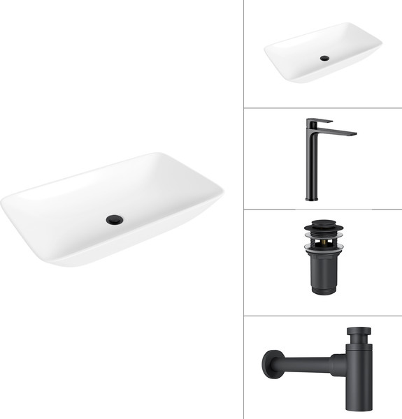 Умывальник со смесителем Lauter 21886 + Reef 21CK8678BS + сифон 21635B + дон.клапан 21190B - фото