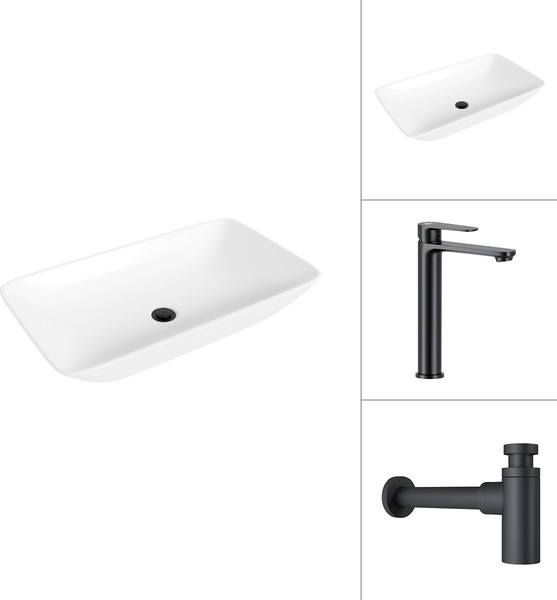 Умывальник со смесителем Lauter 21886 + Moon 21СК8691BS с сифоном 21635B - фото