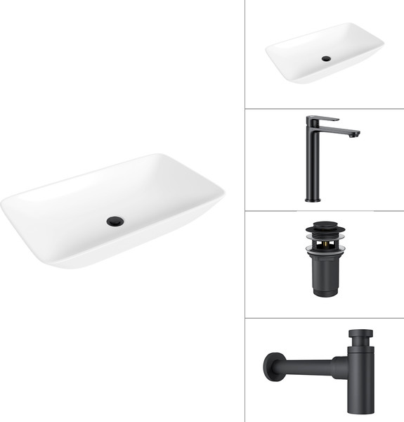 Умывальник со смесителем Lauter 21886 + Moon 21СК8691BS + сифон 21635B + дон.клапан 21190B - фото