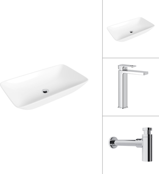 Умывальник со смесителем Lauter 21886 + Cascade 21СК0655C с сифоном 21635CH - фото