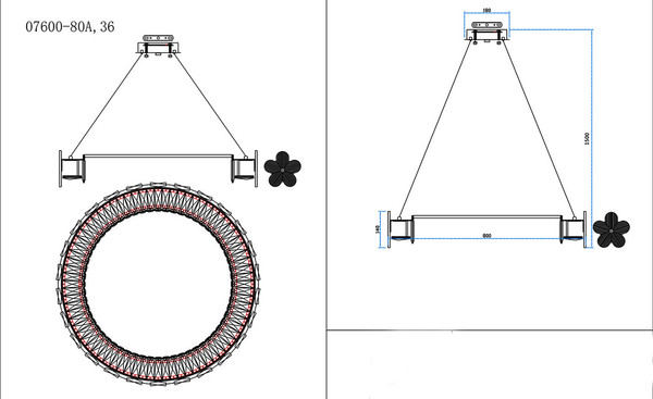 Люстра Kinklight Лиона 07600-80A.36