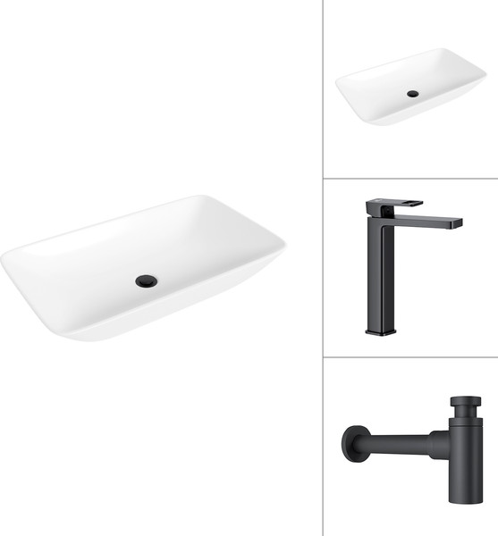 Умывальник со смесителем Lauter 21886 + Cascade 21СК0655BS с сифоном 21635B - фото