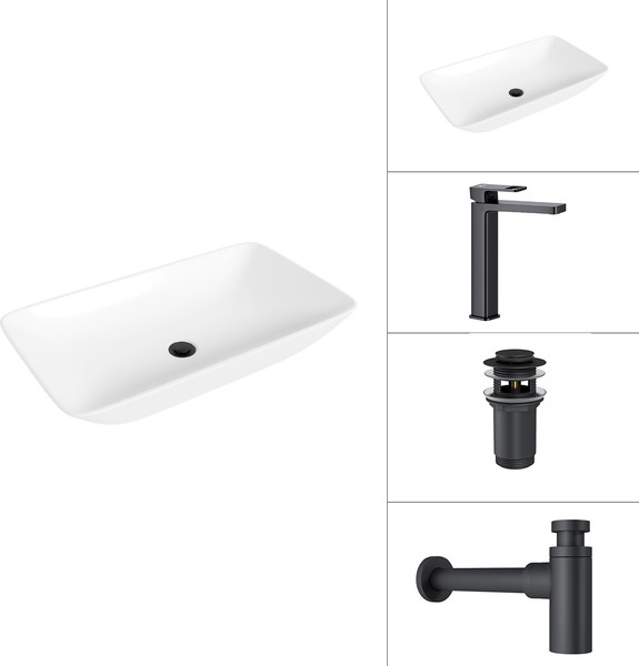 Умывальник со смесителем Lauter 21886 + Cascade 21СК0655BS + сифон 21635B + дон.клапан 21190B - фото