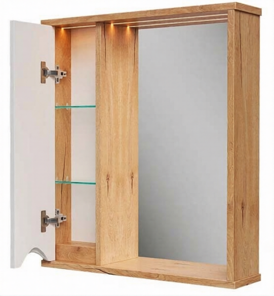 Шкаф с зеркалом для ванной Volna Barney 70