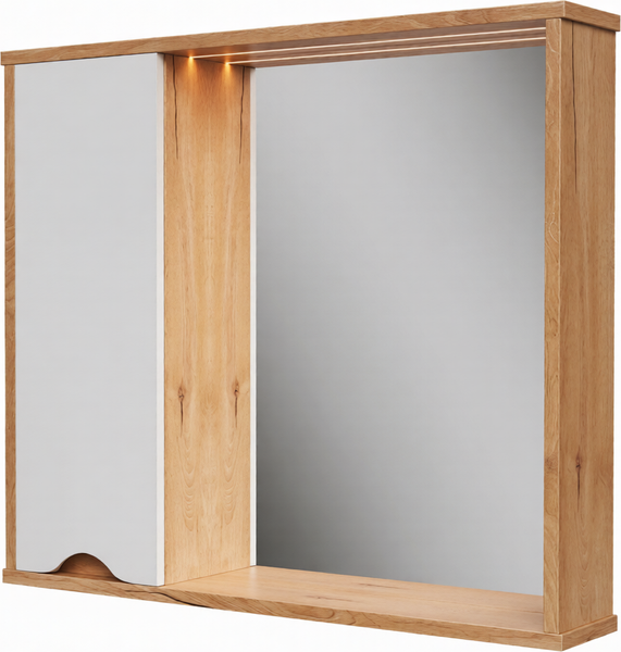 Шкаф с зеркалом для ванной Volna Barney 80 - фото