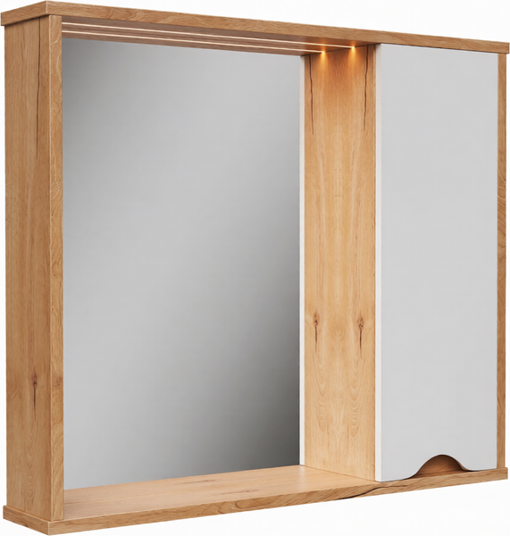 Шкаф с зеркалом для ванной Volna Barney 80 - фото