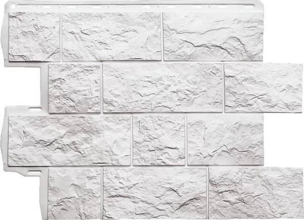 Сайдинг Альта-профиль Камень Шотландия ЭКО Белый - фото