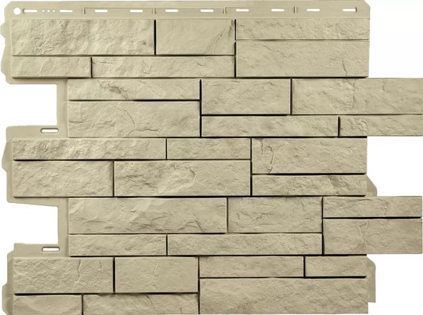 Сайдинг Альта-профиль Камень Шотландия ЭКО Песчаный - фото