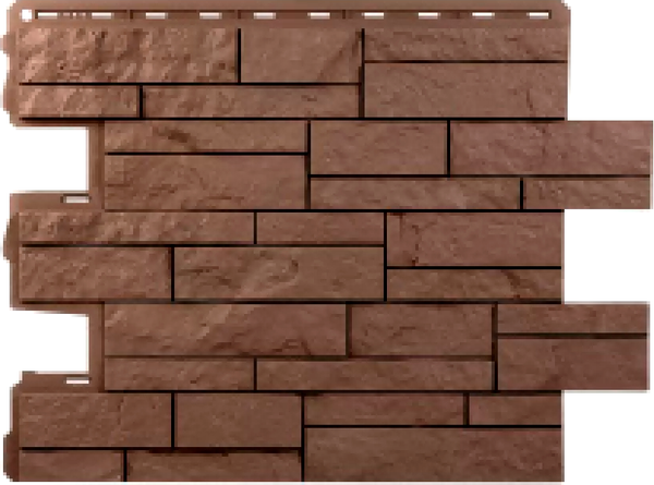 Сайдинг Альта-профиль Камень Шотландия ЭКО Терракотовый - фото