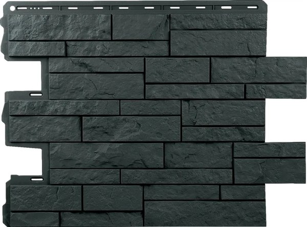 Сайдинг Альта-профиль Камень Шотландия ЭКО Графит - фото