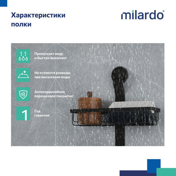 Полка для ванной Milardo Easy EAS0WS2M44