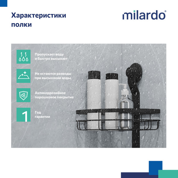 Полка для ванной Milardo Easy EASCWS2M44