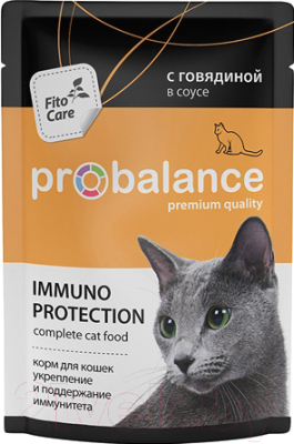 Влажный корм для кошек ProBalance Immuno Protection c говядиной в соусе - фото