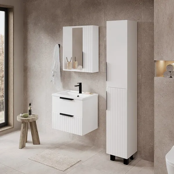 Шкаф с зеркалом для ванной Viant Сицилия 50 / VSIC50BEL-ZSH