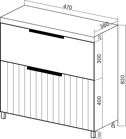 Тумба под умывальник Viant Сицилия Moduo 50 / VSIC50MDCAP-T2Y