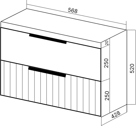 Тумба под умывальник Viant Сицилия Moduo 60 / VSIC60MDCAP-T2YP