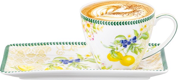 Чашка с блюдцем Elan Gallery Лимоны / 420758 - фото