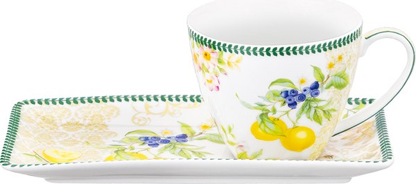 Чашка с блюдцем Elan Gallery Лимоны / 420758