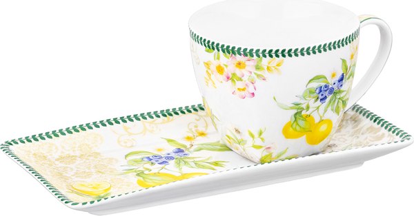 Чашка с блюдцем Elan Gallery Лимоны / 420758