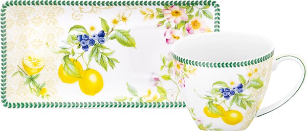 Чашка с блюдцем Elan Gallery Лимоны / 420758