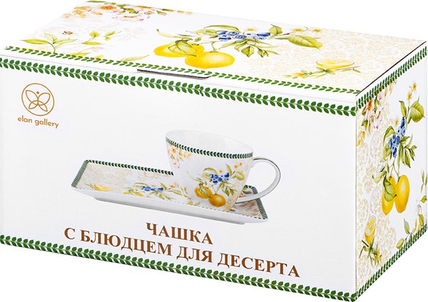 Чашка с блюдцем Elan Gallery Лимоны / 420758