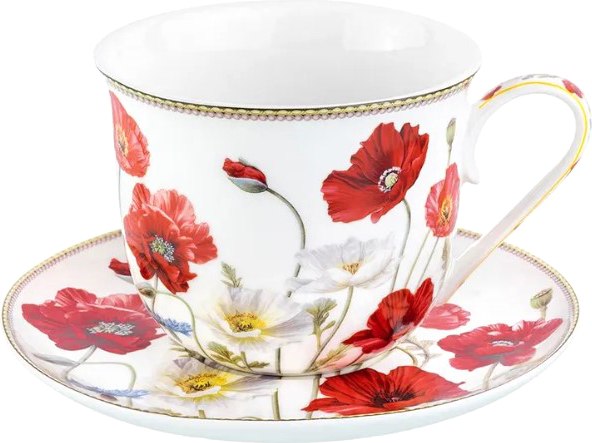 Чашка с блюдцем Elan Gallery Маки / 420322 - фото