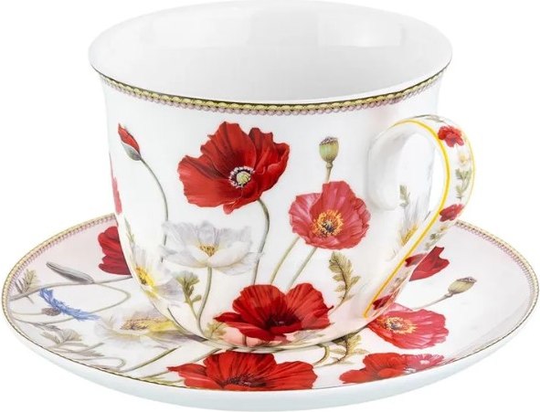 Чашка с блюдцем Elan Gallery Маки / 420322