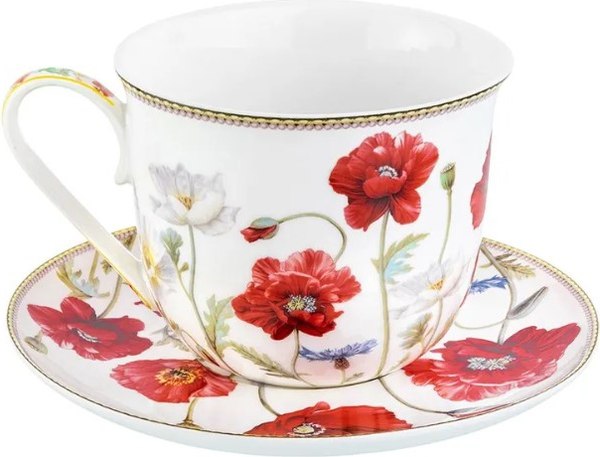 Чашка с блюдцем Elan Gallery Маки / 420322
