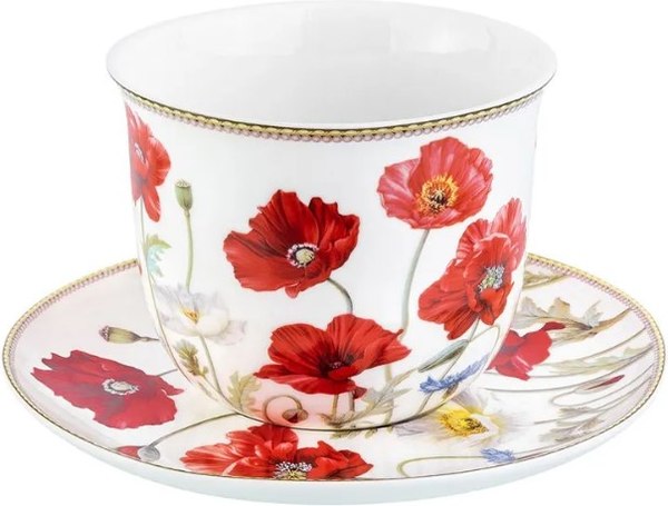 Чашка с блюдцем Elan Gallery Маки / 420322
