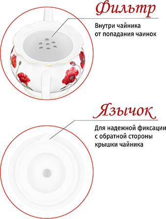 Заварочный чайник Elan Gallery Маки / 420740