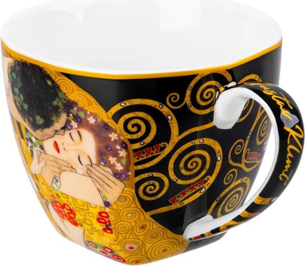 Чашка с блюдцем Elan Gallery Поцелуй на черном / 420730