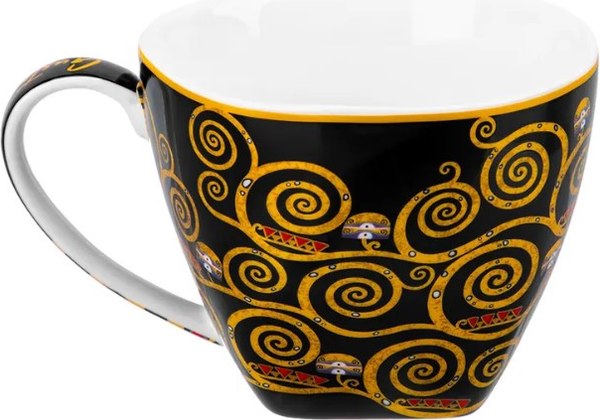 Чашка с блюдцем Elan Gallery Поцелуй на черном / 420730