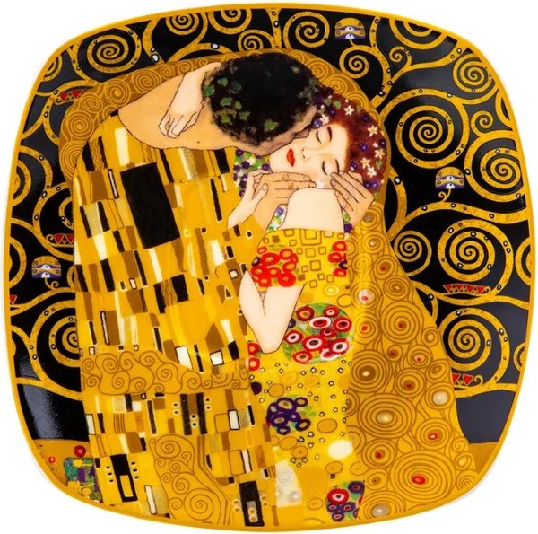 Чашка с блюдцем Elan Gallery Поцелуй на черном / 420730