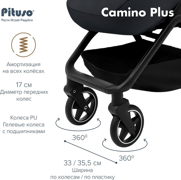 Детская прогулочная коляска Pituso Camino + чехол на ножки / Q-5