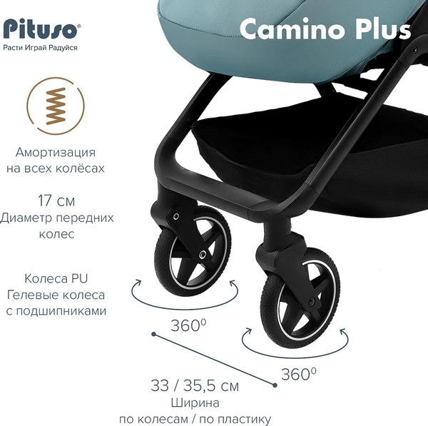 Детская прогулочная коляска Pituso Camino + чехол на ножки / Q-5