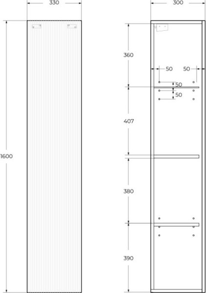 Шкаф-пенал для ванной BelBagno UNO-1600-1A-SC-BO