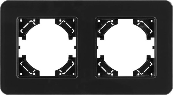 Рамка для выключателей и розеток Arlight FRM-OMALI-SFGS-2-BK / 049709 - фото
