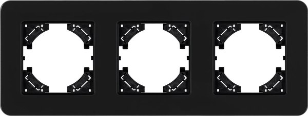 Рамка для выключателей и розеток Arlight FRM-OMALI-SFGS-3-BK / 049713 - фото