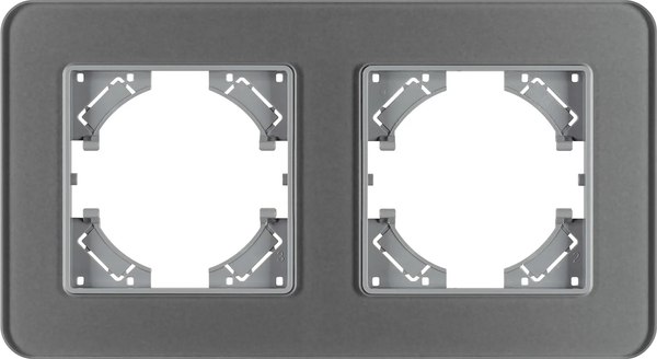 Рамка для выключателей и розеток Arlight FRM-OMALI-SFGS-2-GR / 049710 - фото