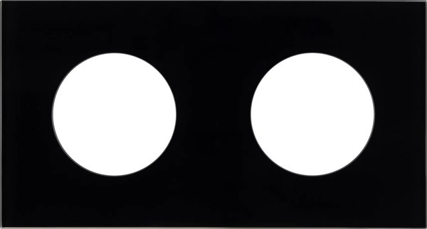 Рамка для выключателей и розеток Arlight FRM-GLARE-GC-2-BK / 043836 - фото