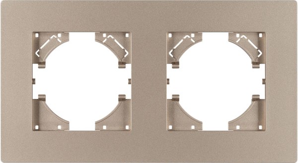 Рамка для выключателей и розеток Arlight FRM-PERIO-PL-2-GD / 049753 - фото