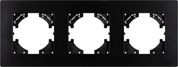 Рамка для выключателей и розеток Arlight FRM-PERIO-PL-3-BK / 049755 - фото