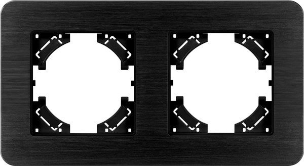 Рамка для выключателей и розеток Arlight FRM-AKIRY-AL-2-BK / 049725 - фото