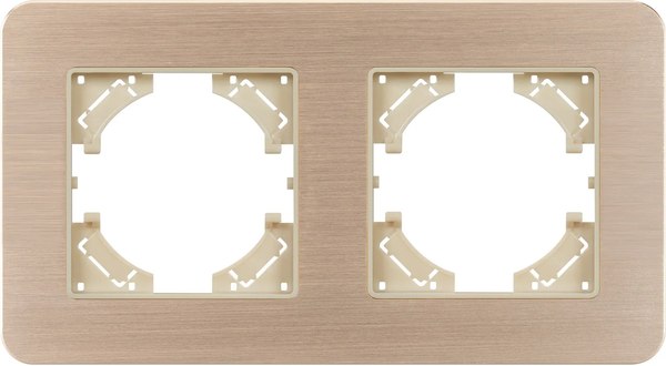 Рамка для выключателей и розеток Arlight FRM-AKIRY-AL-2-GD / 049726 - фото
