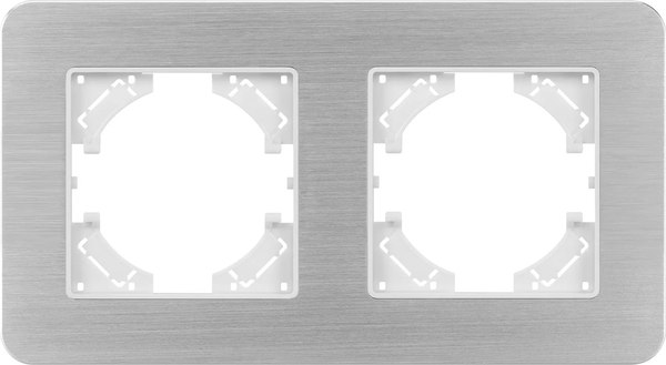 Рамка для выключателей и розеток Arlight FRM-AKIRY-AL-2-SR / 049724 - фото