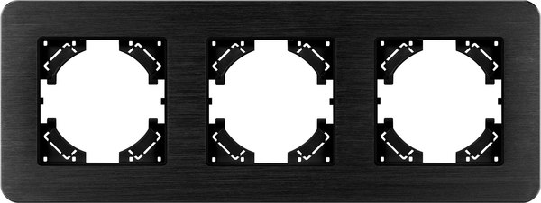 Рамка для выключателей и розеток Arlight FRM-AKIRY-AL-3-BK / 049729 - фото