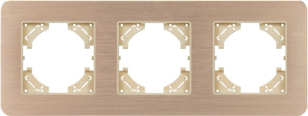 Рамка для выключателей и розеток Arlight FRM-AKIRY-AL-3-GD / 049730 - фото