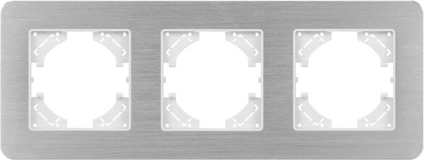 Рамка для выключателей и розеток Arlight FRM-AKIRY-AL-3-SR / 049728 - фото
