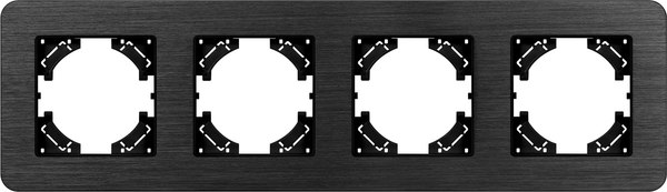 Рамка для выключателей и розеток Arlight FRM-AKIRY-AL-4-BK / 049732 - фото