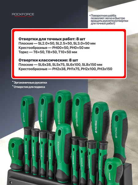 Набор отверток RockForce RF-7050